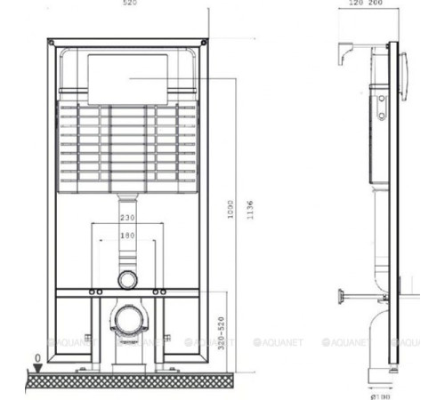 Комплект инсталляции Bettoserb Sava Fix Slim с клавишей смыва Djerma хром матовый SET40006472