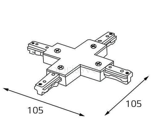 Соединитель X-образный для треков Italline WSO WSO 75 white