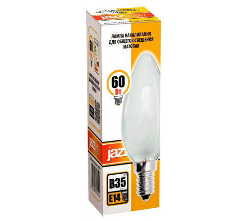 Лампа накаливания Jazzway B35 240V 60W E14 frosted