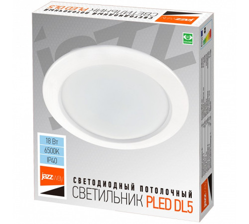 Встраиваемый светильник Jazzway PLED DL5 18w 6500K WH IP40
