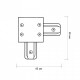 Соединитель угловой внешний для треков встраиваемых Jazzway PTR/R CL-BL