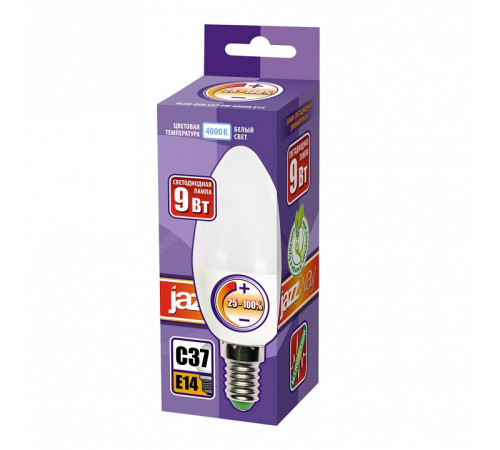 Лампа светодиодная Jazzway PLED- DIM C37 9w 4000K E14