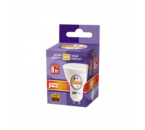 Лампа светодиодная Jazzway PLED- DIM GU10 8w 3000K