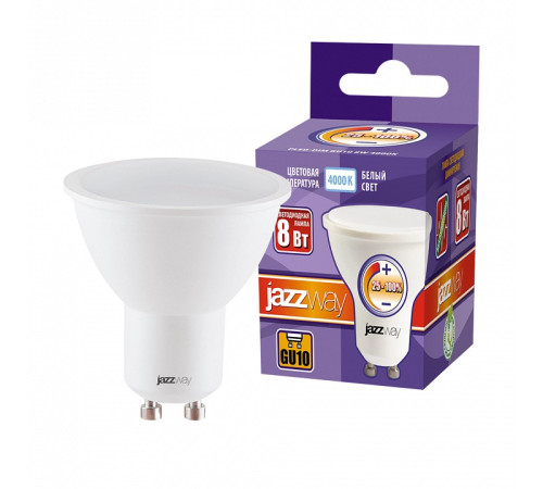 Лампа светодиодная Jazzway PLED- DIM GU10 8w 4000K