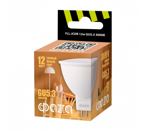 Лампа светодиодная Jazzway GU5.3 12Вт 3000K FLL- JCDR 12w GU5.3 3000K