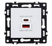 Розетка 2хUSB type A и C без рамки Kollinger Asthetik AS-024WH