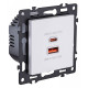 Розетка 2хUSB type A и C без рамки Kollinger Asthetik AS-024WH