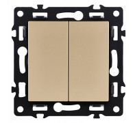 Выключатель двухклавишный без рамки Kollinger Asthetik AS-025GD