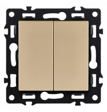 Выключатель двухклавишный без рамки Kollinger Asthetik AS-025GD