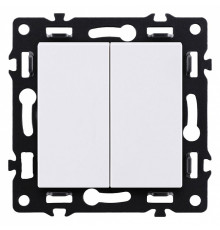 Выключатель двухклавишный без рамки Kollinger Asthetik AS-025WH