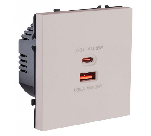 Розетка 2хUSB type A и C без рамки Kollinger Eclipse EC-024CM