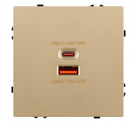 Розетка 2хUSB type A и C без рамки Kollinger Eclipse EC-024GD