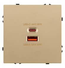 Розетка 2хUSB type A и C без рамки Kollinger Eclipse EC-024GD