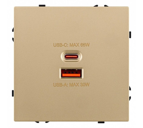 Розетка 2хUSB type A и C без рамки Kollinger Eclipse EC-024GD