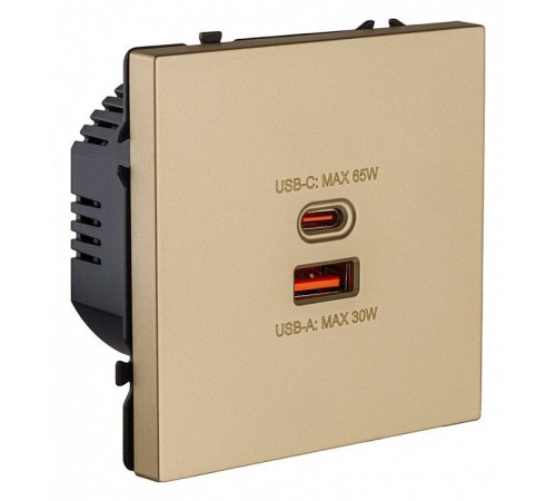 Розетка 2хUSB type A и C без рамки Kollinger Eclipse EC-024GD
