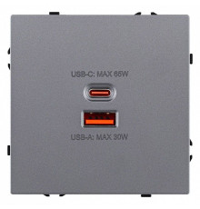 Розетка 2хUSB type A и C без рамки Kollinger Eclipse EC-024GY
