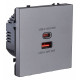 Розетка 2хUSB type A и C без рамки Kollinger Eclipse EC-024GY