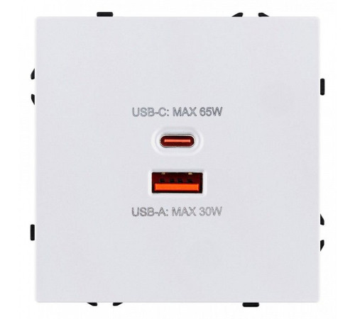 Розетка 2хUSB type A и C без рамки Kollinger Eclipse EC-024WG