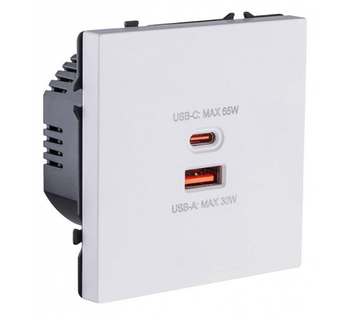 Розетка 2хUSB type A и C без рамки Kollinger Eclipse EC-024WG