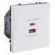 Розетка 2хUSB type A и C без рамки Kollinger Eclipse EC-024WG