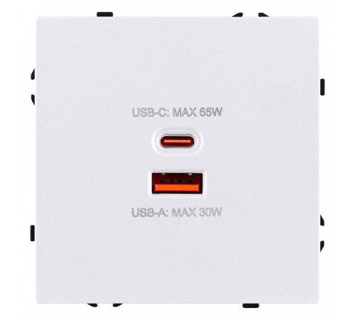 Розетка 2хUSB type A и C без рамки Kollinger Eclipse EC-024WH