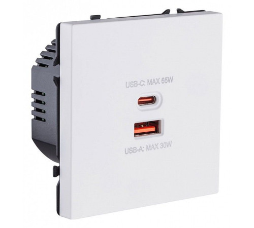 Розетка 2хUSB type A и C без рамки Kollinger Eclipse EC-024WH