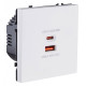 Розетка 2хUSB type A и C без рамки Kollinger Eclipse EC-024WH