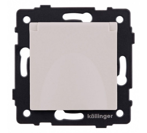 Розетка с заземлением с крышкой, без рамки Kollinger REA-006CM