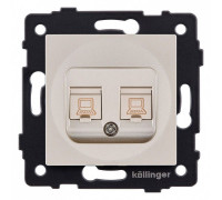 Розетка двойная Ethernet RJ-45 и со шторками, без рамки Kollinger  REA-015GD