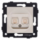 Розетка двойная Ethernet RJ-45 и со шторками, без рамки Kollinger REA-015GD