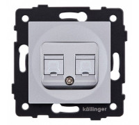 Розетка двойная Ethernet RJ-45 и со шторками, без рамки Kollinger  REA-015GY