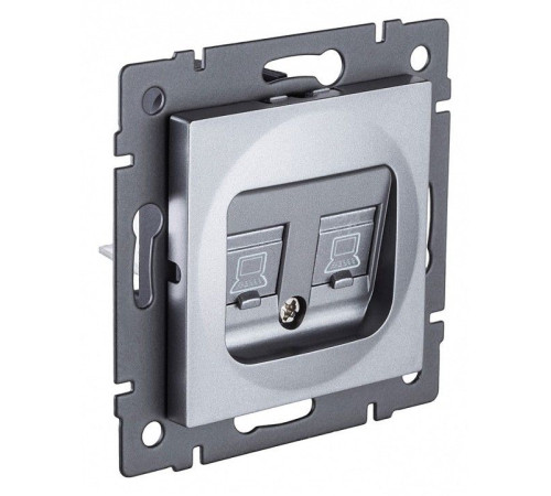 Розетка двойная Ethernet RJ-45 и со шторками, без рамки Kollinger REA-015GY