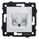 Розетка двойная Ethernet RJ-45 и со шторками, без рамки Kollinger REA-015WH