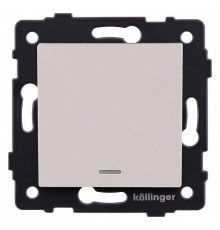 Выключатель одноклавишный с подсветкой без рамки Kollinger  REA-S-002CM