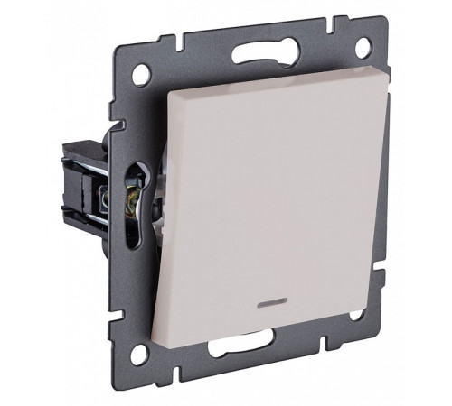 Выключатель одноклавишный с подсветкой без рамки Kollinger REA-S-002CM