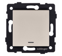 Выключатель одноклавишный с подсветкой без рамки Kollinger  REA-S-002GD