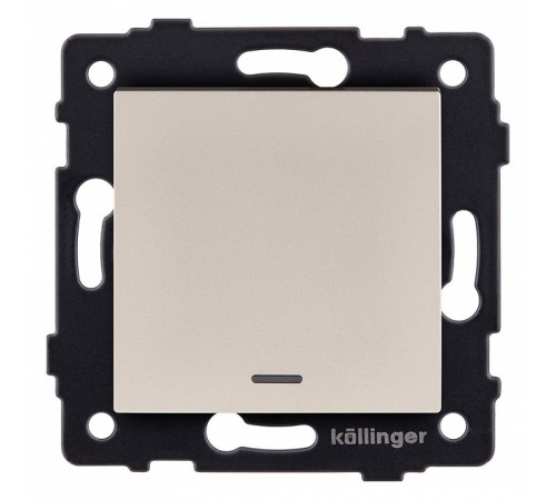 Выключатель одноклавишный с подсветкой без рамки Kollinger REA-S-002GD