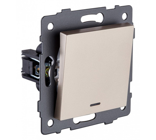 Выключатель одноклавишный с подсветкой без рамки Kollinger REA-S-002GD