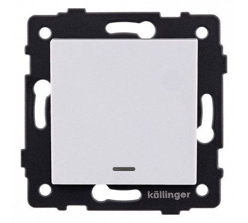 Выключатель одноклавишный с подсветкой без рамки Kollinger REA-S-002WH