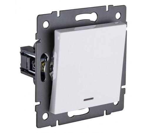 Выключатель одноклавишный с подсветкой без рамки Kollinger REA-S-002WH