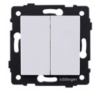 Выключатель двухклавишный без рамки Kollinger  REA-S-007WH