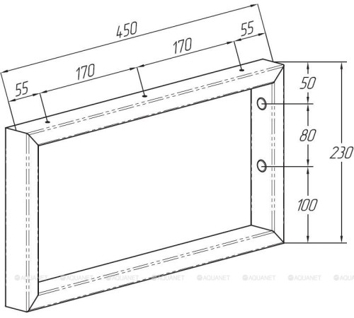 Комплект кронштейнов Aquanet Магнум 450х230х40 мм 2 шт. черный матовый 00320677