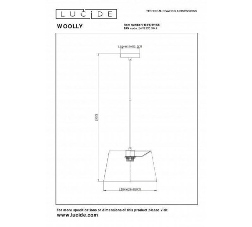 Подвесной светильник Lucide Woolly 10416/01/66