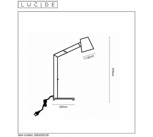 Настольная лампа декоративная Lucide Mizuko 20610/01/30