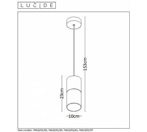 Подвесной светильник Lucide Zino 74410/01/02