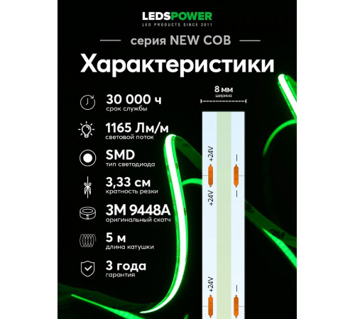 Лента светодиодная LEDS POWER NEW COB 006376