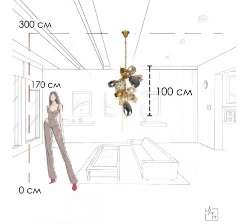 Подвесная люстра Loft it Britannica 10401/600M