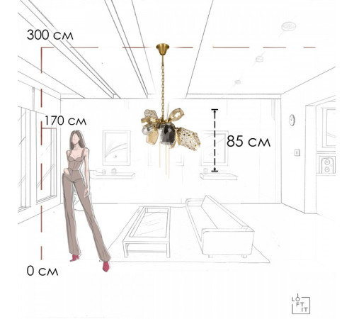 Подвесная люстра Loft it Britannica 10401/600S