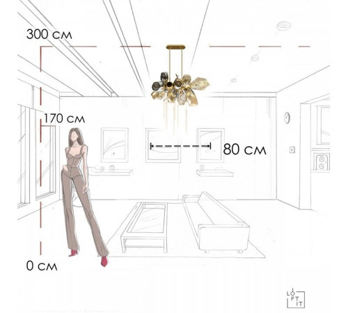 Подвесная люстра Loft it Britannica 10401/800L