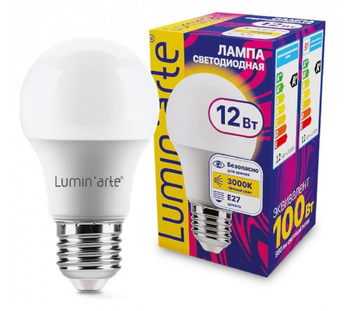 Лампа светодиодная Luminarte E27 12Вт 3000K LSTD-A60-12W3KE27